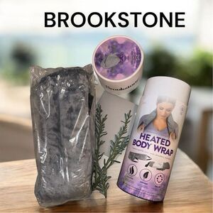 Brookstone Gray Heated Cold Body Wrap Lavender Scented Aromatic Comfort
